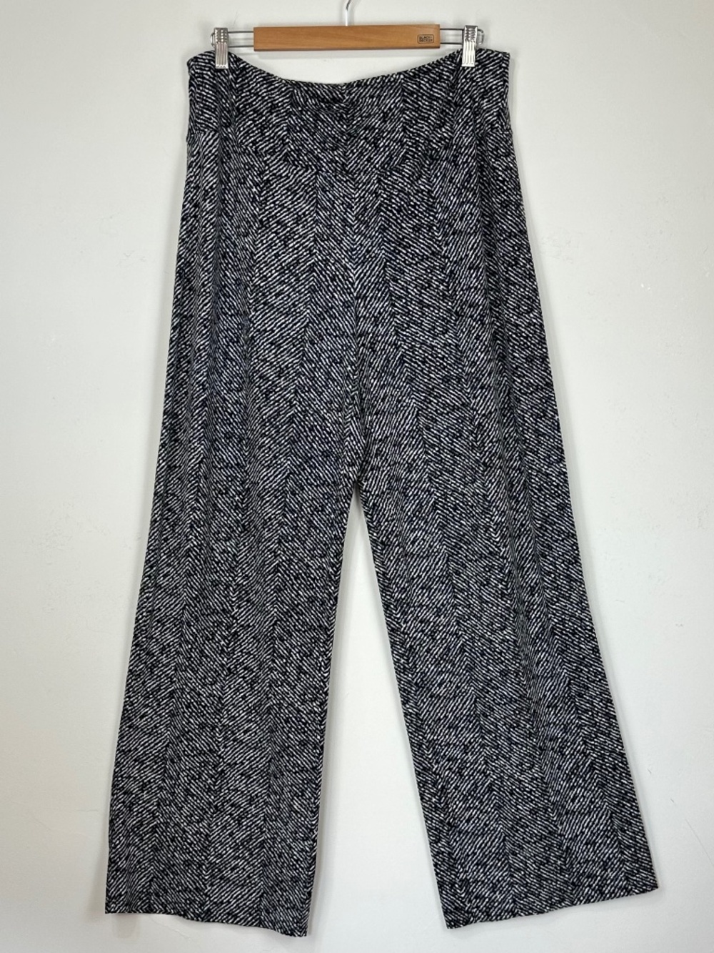J.Jill Wearever Collection Wide Leg Black Gray Stretch Trousers L Tall Comfort